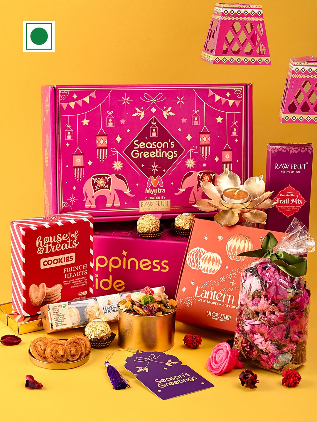 

RawFruit Set Of 6 Assorted Diwali Gifts Box, Pink