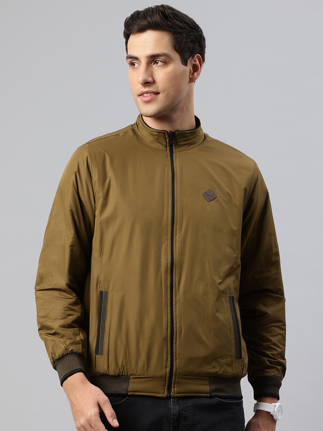 

Pierre Carlo Men Reversible Open Front Jacket, Khaki
