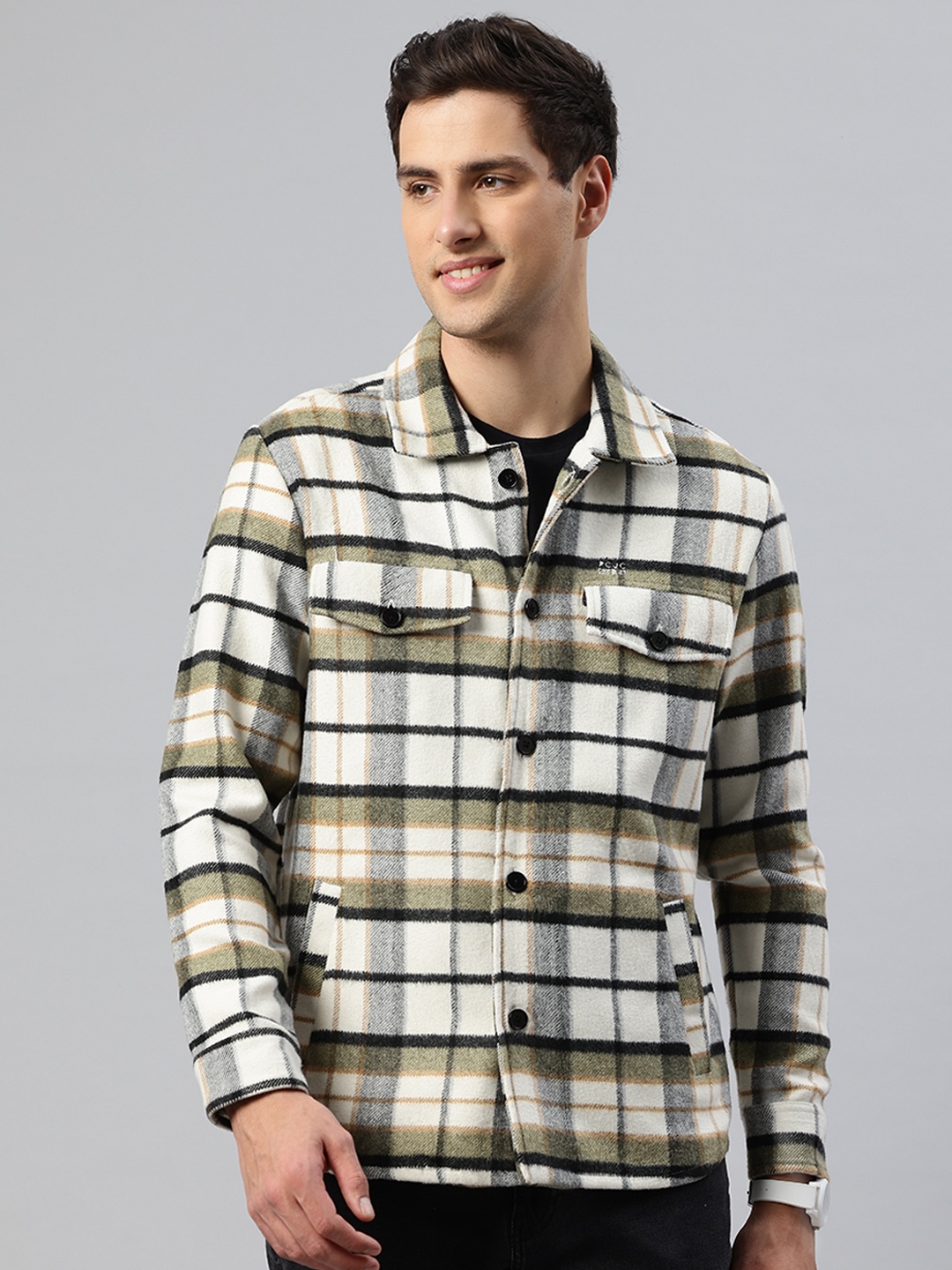 

Pierre Carlo Men Checked Tailored Jacket, Off white