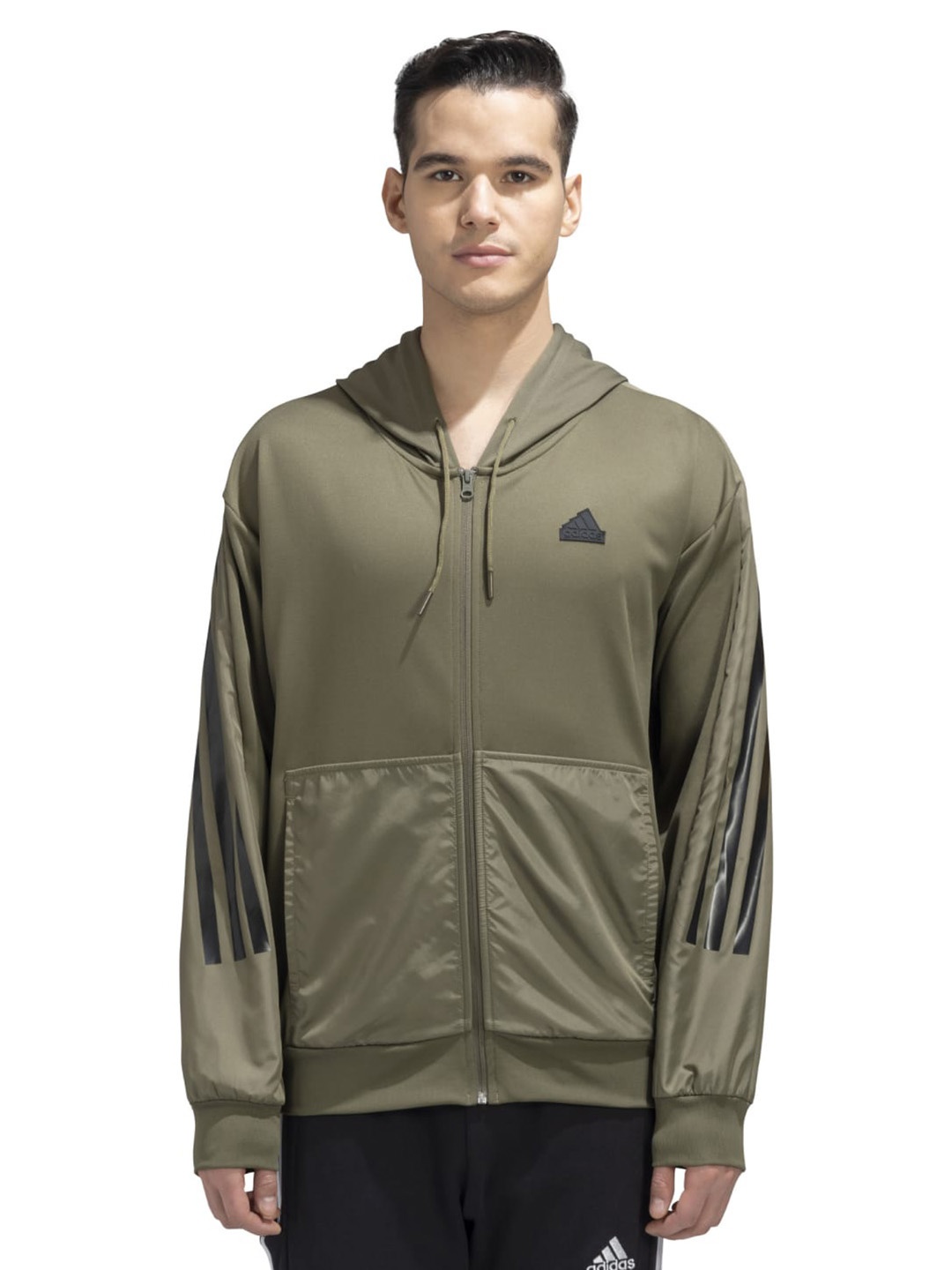 

ADIDAS Hooded Long Sleeve Jackets, Green