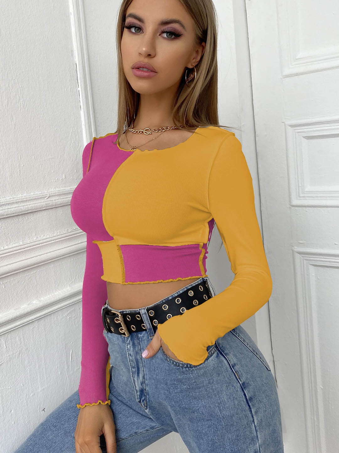 

HERE&NOW Cotton Crop Top, Orange