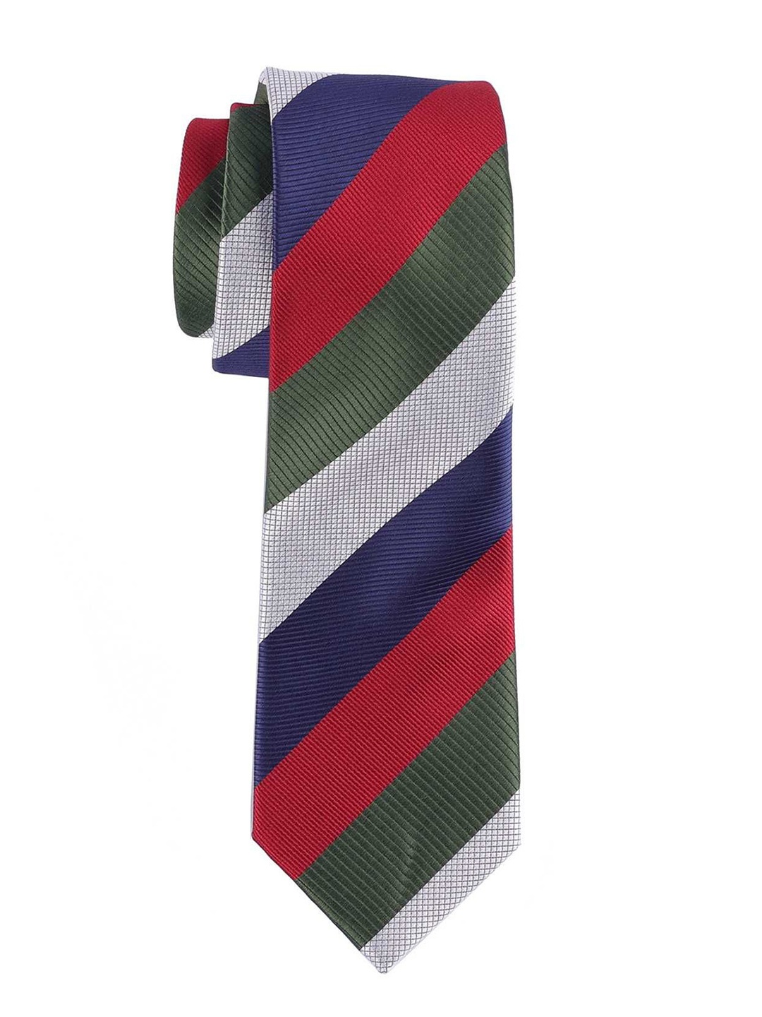 

The Tie Hub Men Striped Broad Tie, Red