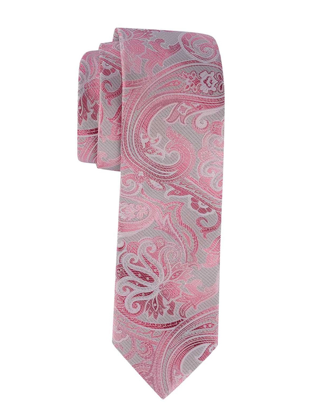 The Tie Hub Men Printed Bow Tie, Pink