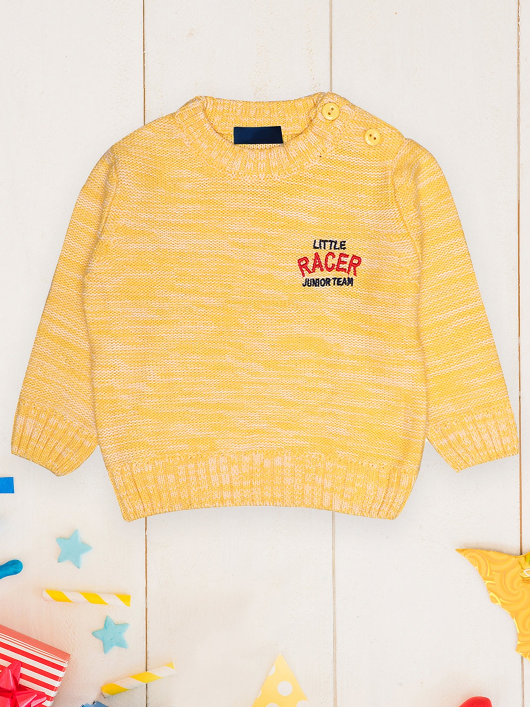 CHKOKKO Boys Woollen Pullover, Yellow
