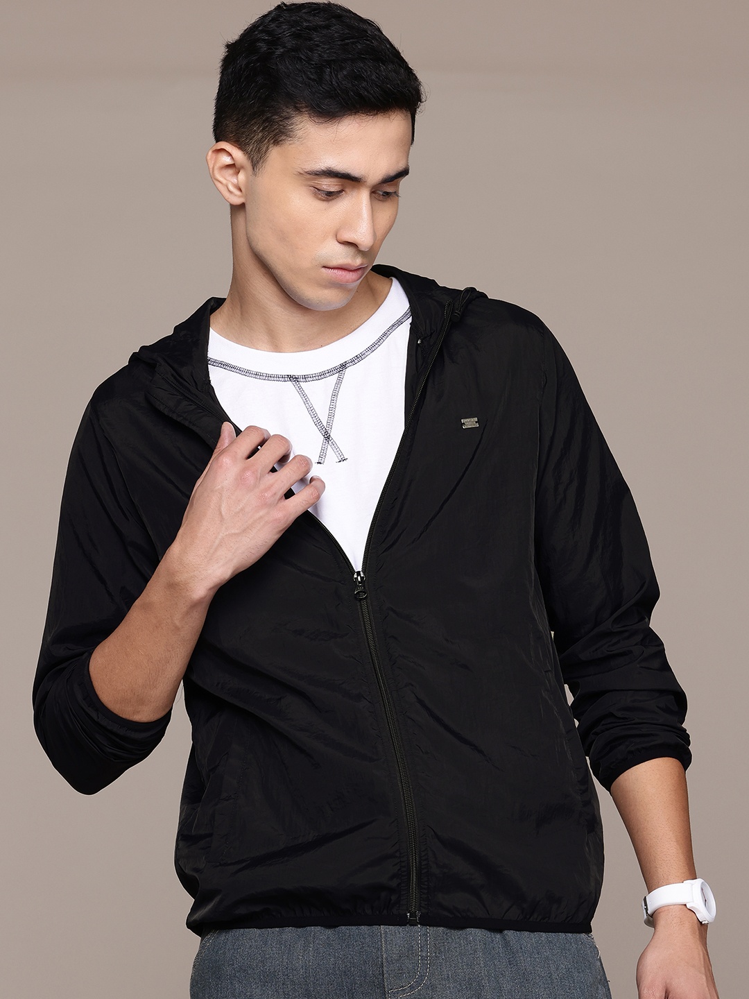 

The Roadster Lifestyle Co. Hooded Tailored Jacket, Black