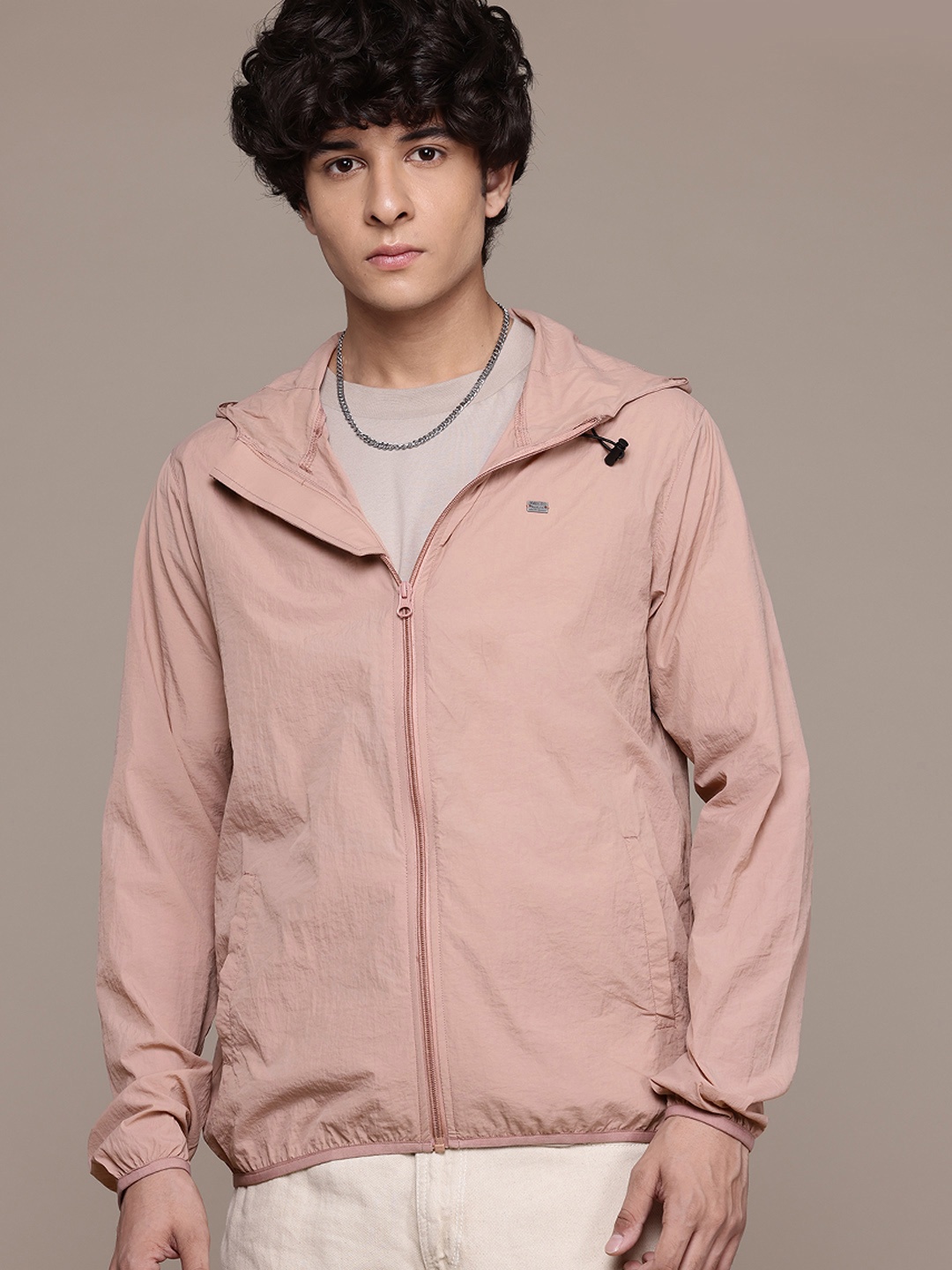 

The Roadster Lifestyle Co. Hooded Tailored Jacket, Pink