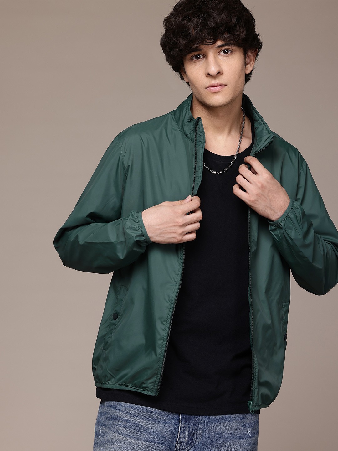 

The Roadster Lifestyle Co. Mock Neck Tailored Jacket, Olive