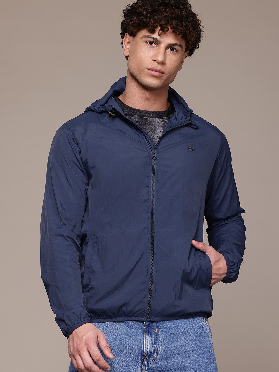 

The Roadster Lifestyle Co. Hooded Tailored Jacket, Navy blue