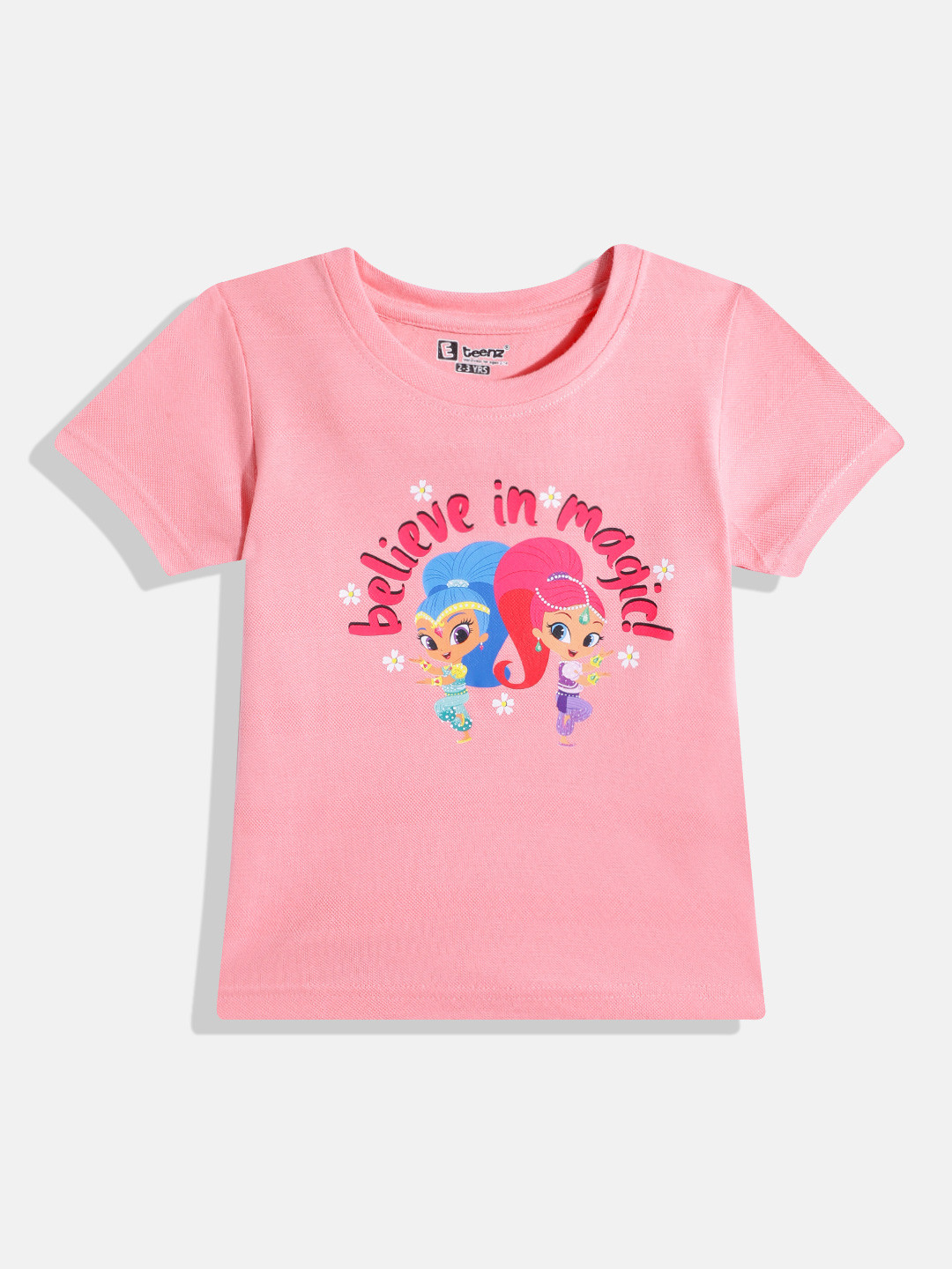 

Eteenz Girls Typography Printed T-shirt, Pink