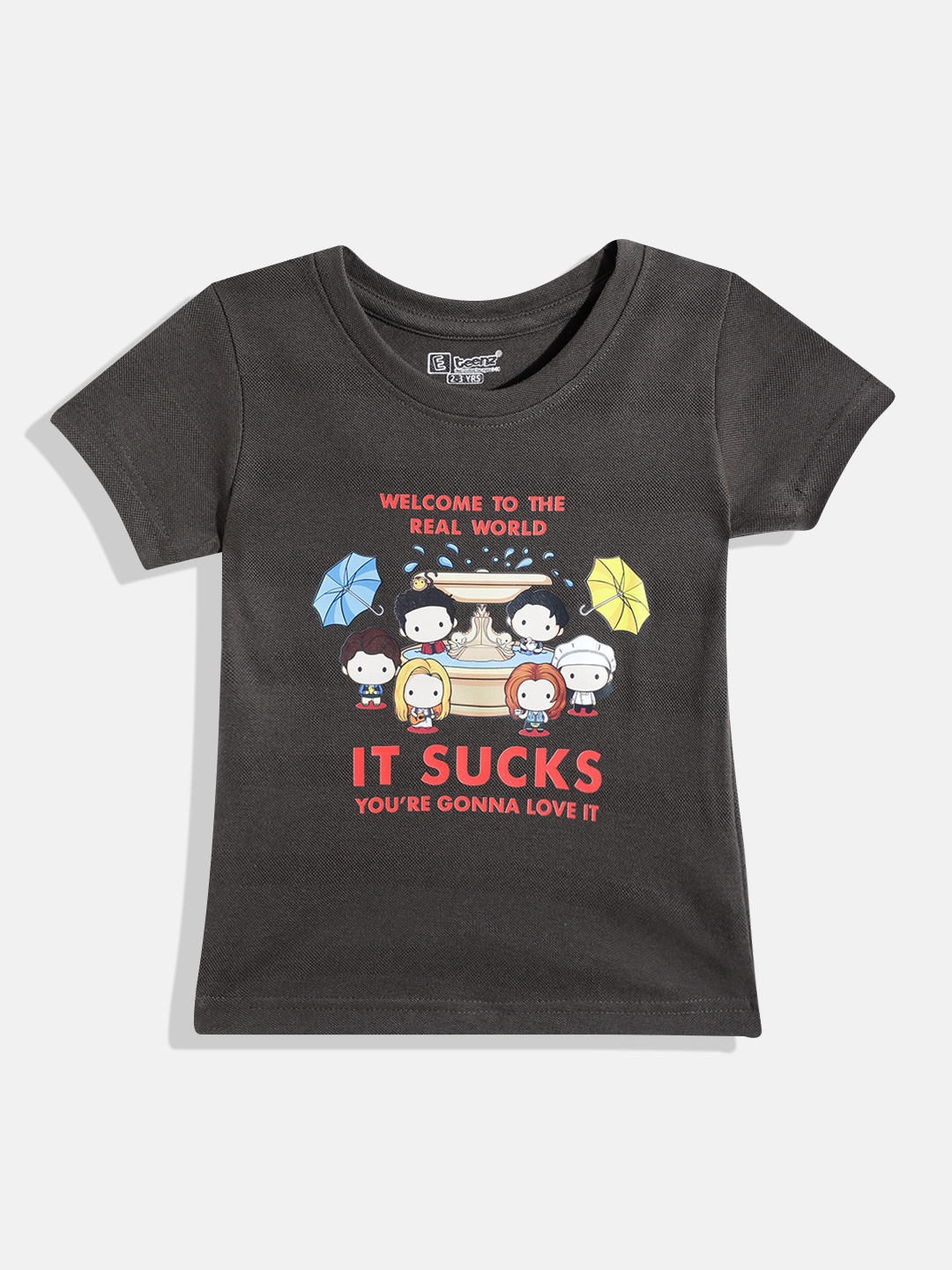 Eteenz Girls Friends Typography Printed T-shirt, Olive