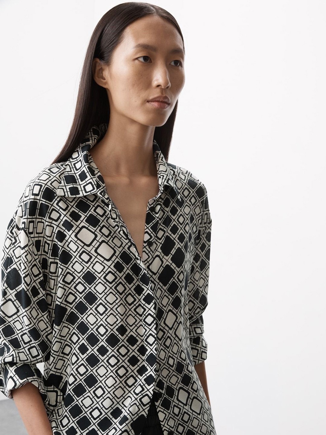 

Marks & Spencer Women Opaque Printed Casual Shirt, Black