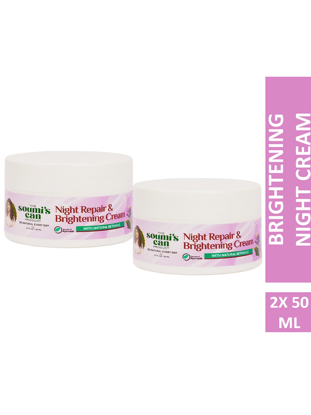 

THE SOUMI'S CAN PRODUCT Set Of 2 Night Repair & Brightening Cream - 50ml Each, White