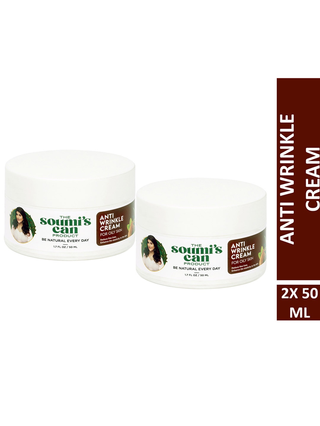 

THE SOUMI'S CAN PRODUCT Set Of 2 Anti Wrinkle Cream For Oily Skin - 50ml Each, White