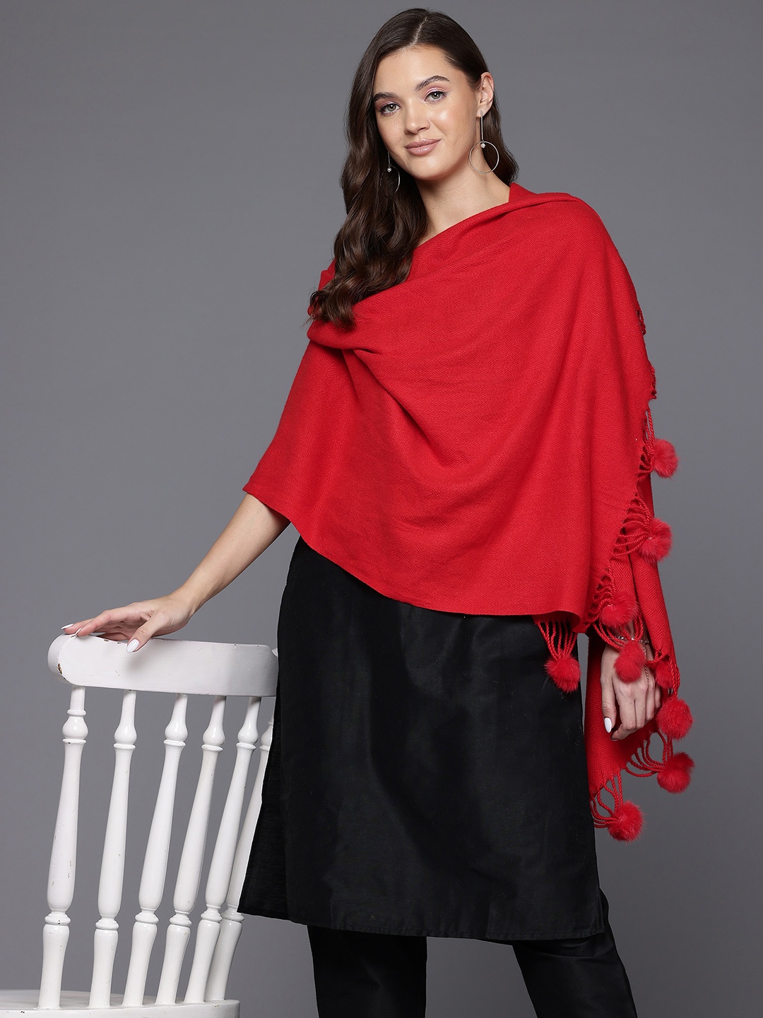 

Cayman Woollen Stole, Red