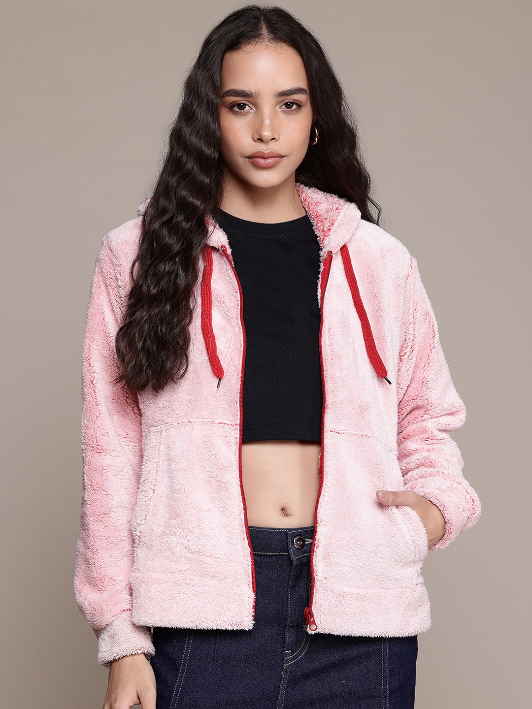 

The Roadster Lifestyle Co. Faux Fur Hooded Jacket, Pink