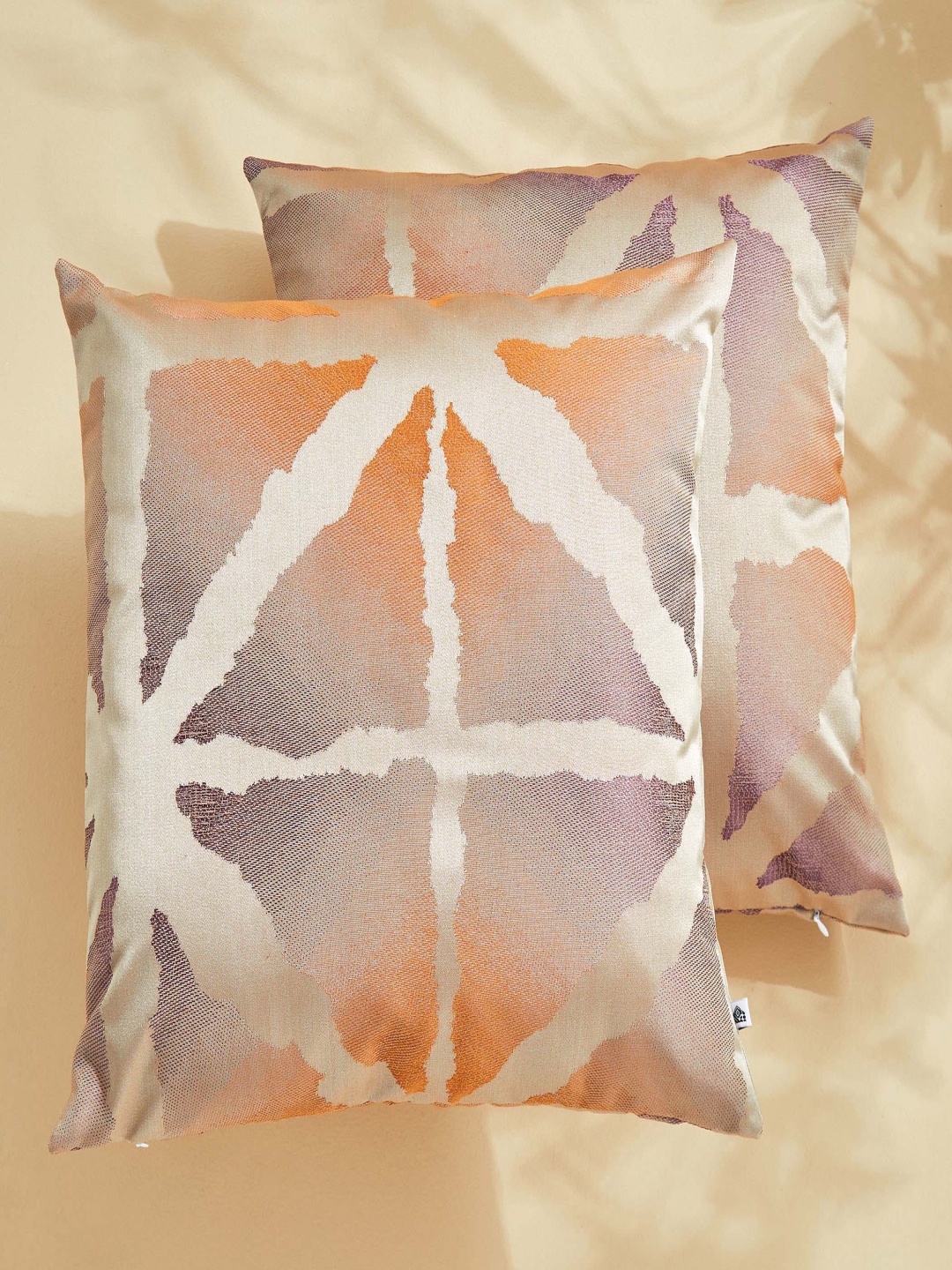 

Home Centre Corsica Chimera Beige 2 Pieces Geometric Square Cushion Covers