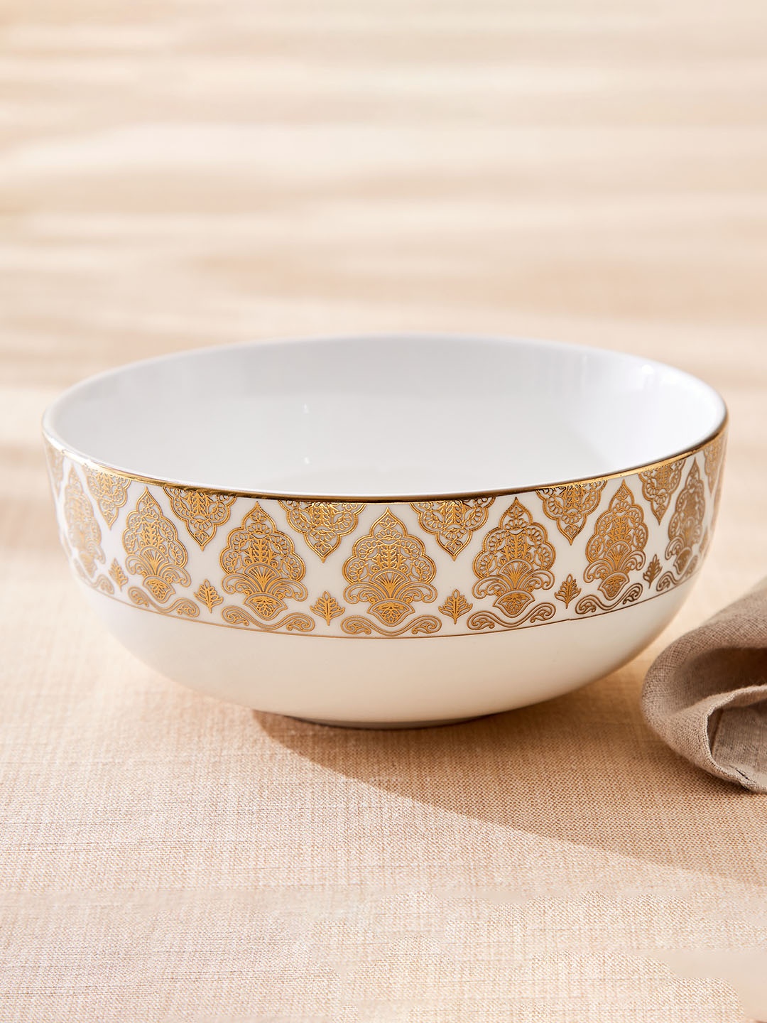 

Home Centre Gold-Toned 2024 1 Pieces Bone China Serving Bowl
