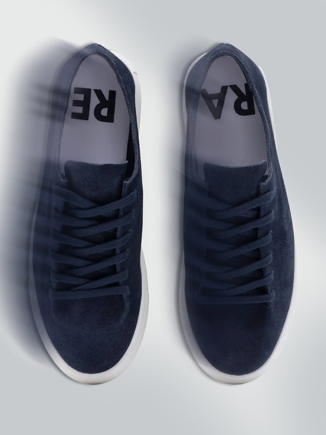 

RARE RABBIT Men Woven Design Suede Sneakers, Navy blue
