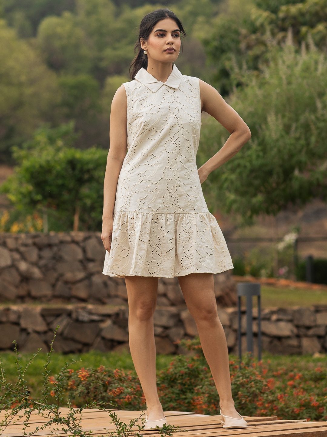 

ELEVEN.O.ONE Fit & Flare Dress, Beige
