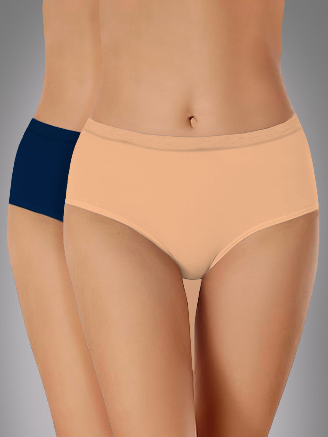 

Heelium Pack Of 2 Hipster Briefs P2-W-Brief-BGENB-XXL, Navy blue