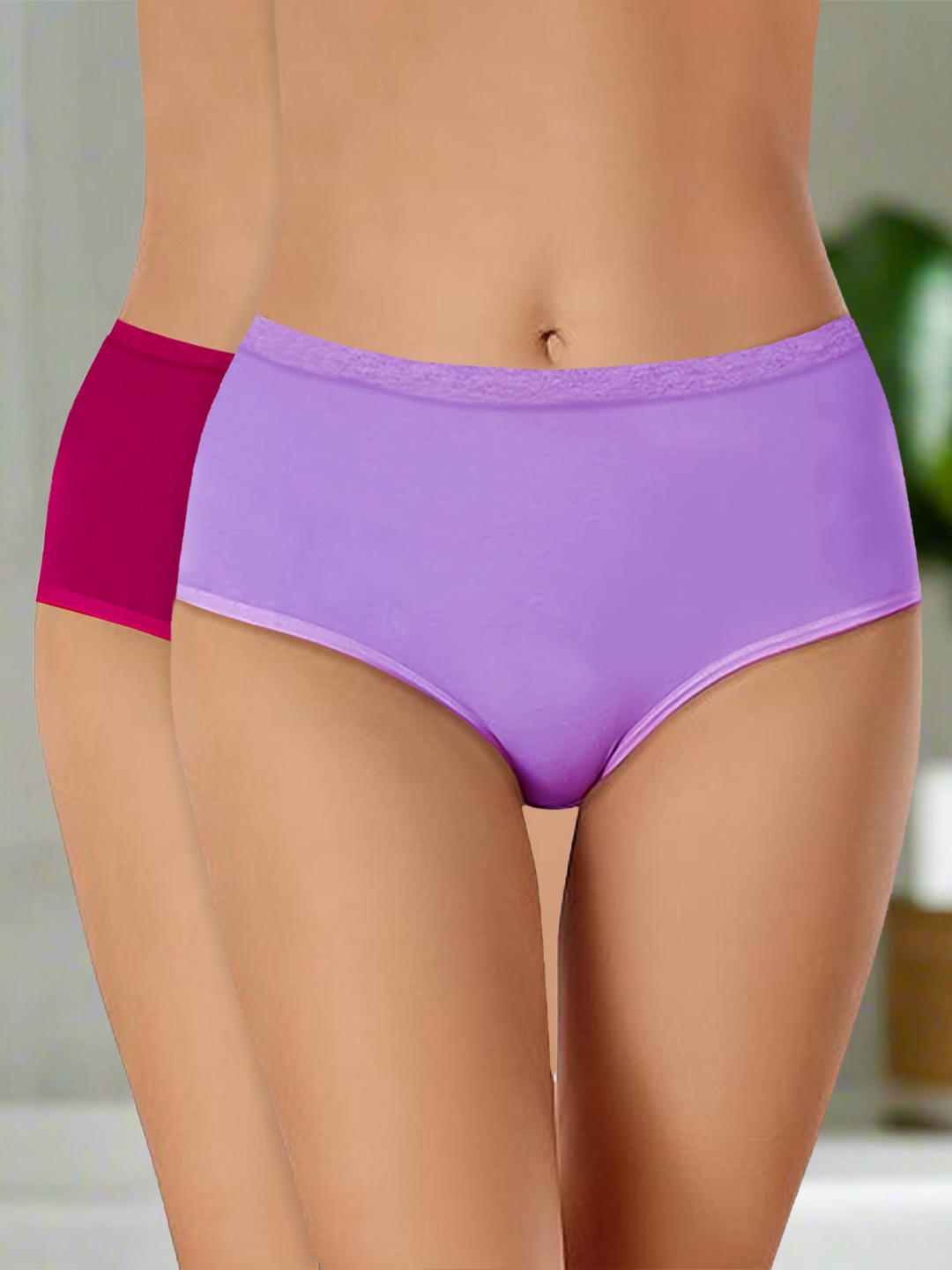 

Heelium Pack Of 2 Seamless Hipster Briefs P2-W-Brief-LAVMRN-L, Lavender