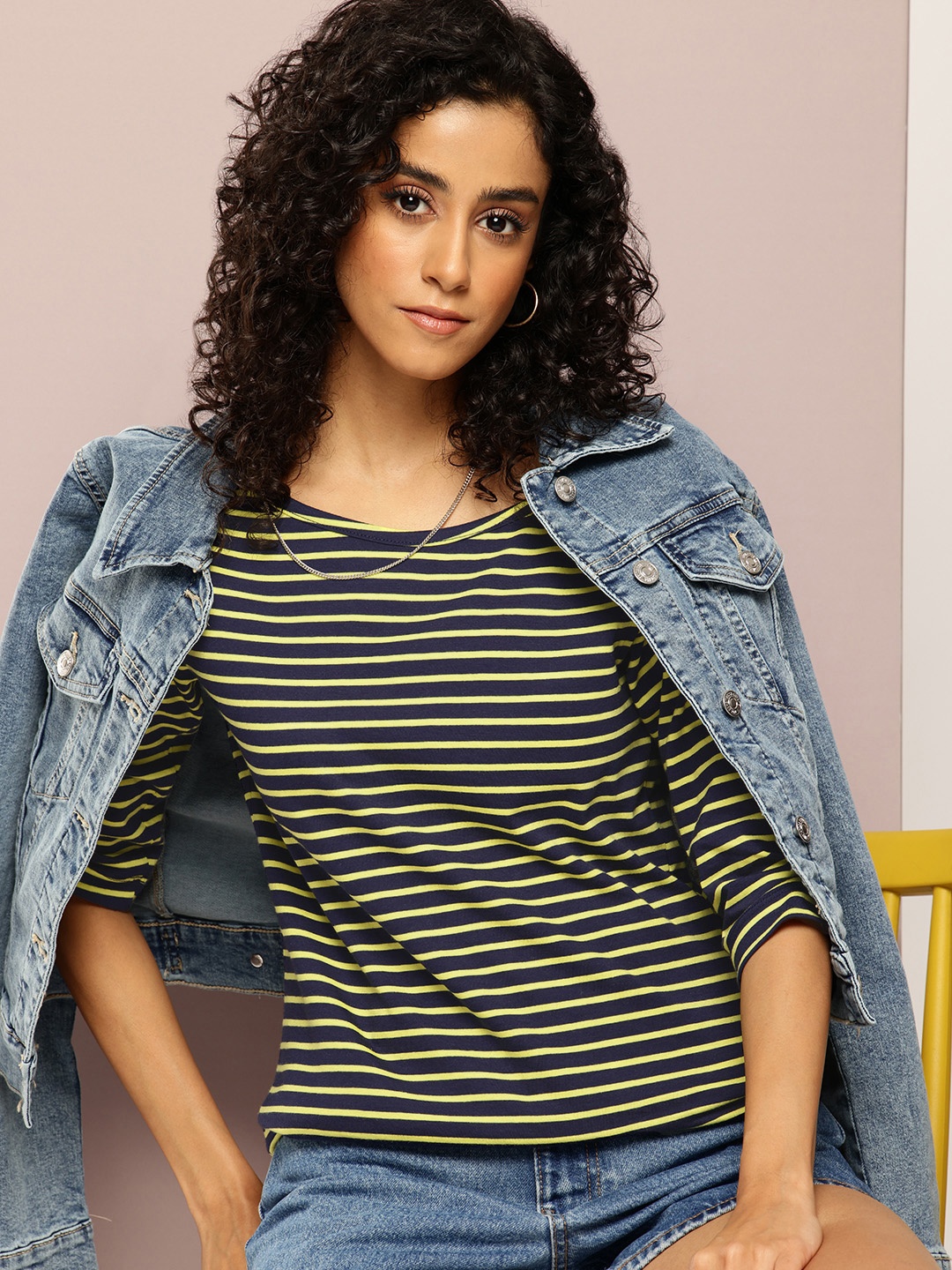 

Kook N Keech Striped Boat Neck Pure Cotton Top, Yellow