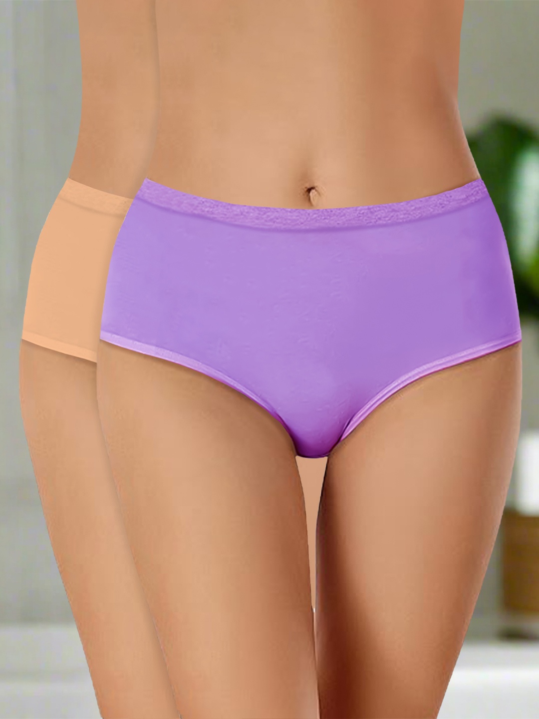 

Heelium Pack Of 2 Hipster Briefs P2-W-Brief-LAVBGE-L, Lavender