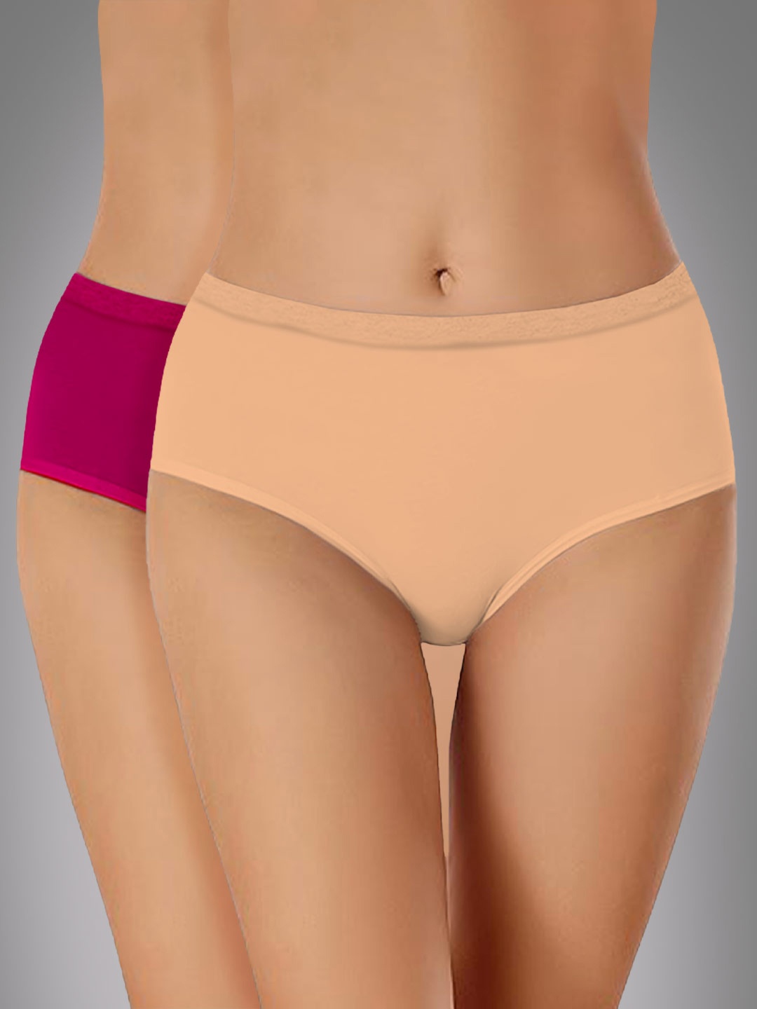 

Heelium Pack Of 2 Odour-Free Mid-Rise Hipster Briefs, Beige