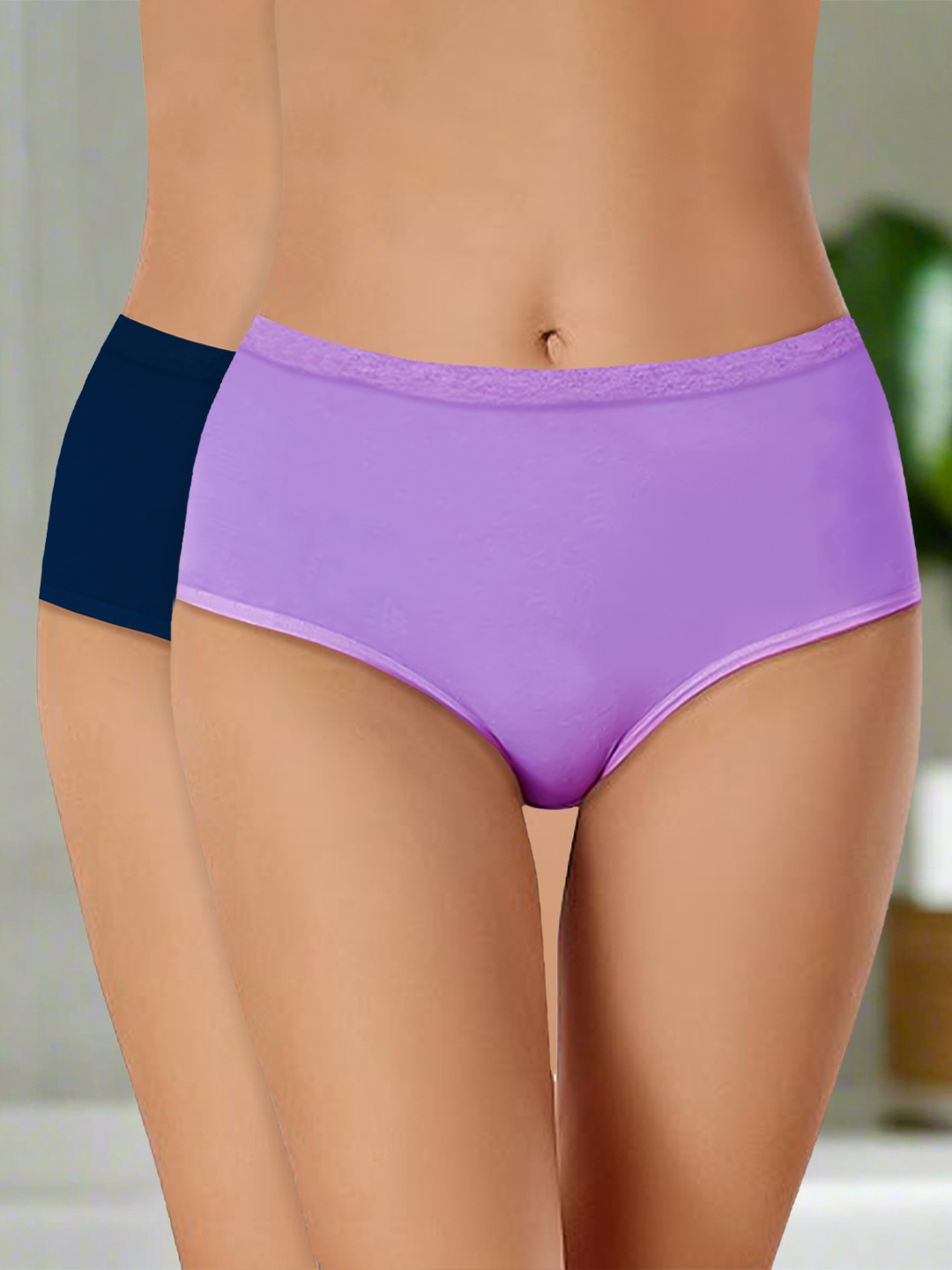 

Heelium Pack Of 2 Mid-Rise Seamless Hipster Briefs P2-W-Brief-LAVNB-L, Lavender