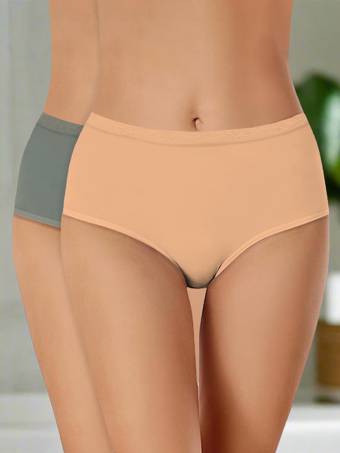 

Heelium Pack Of 2 Hipster Briefs P2-W-Brief-BGEDG-XXXL, Beige