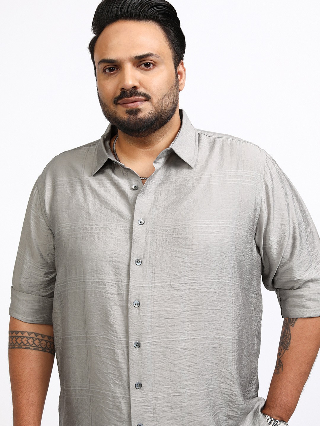 

Highlander Men Plus Size Relaxed Fit Shirt, Grey