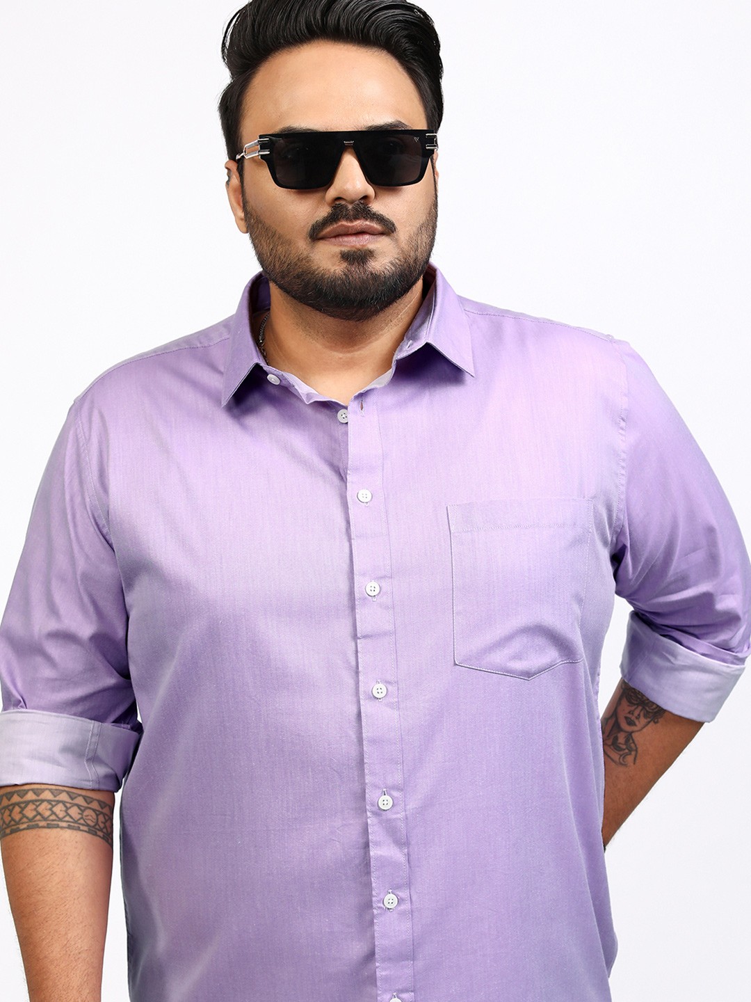 

Highlander Men Plus Size Relaxed Fit Shirt, Purple