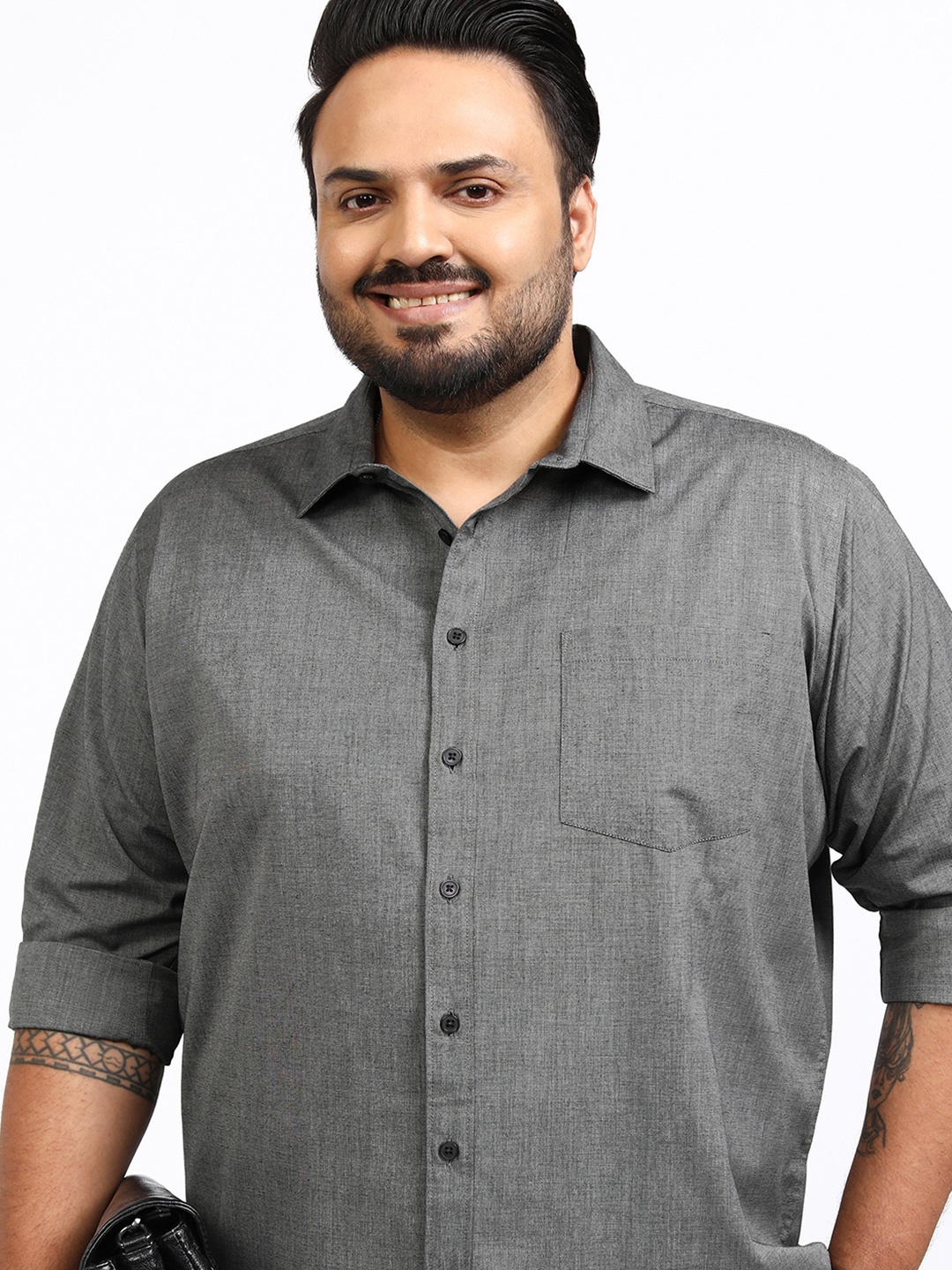 

Highlander Men Plus Size Relaxed Fit Shirt, Grey