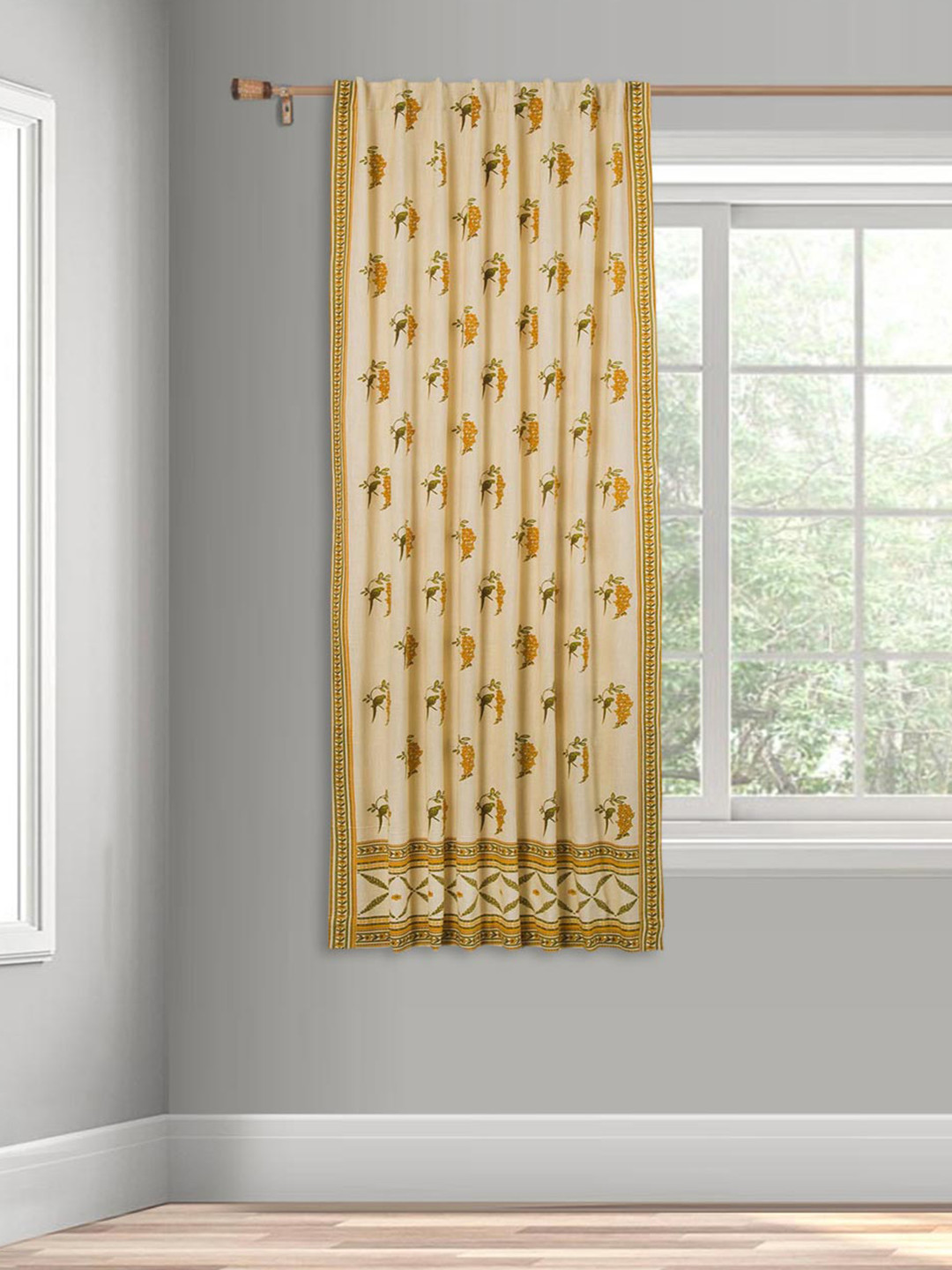 

Fabindia Yellow & Green Floral Window