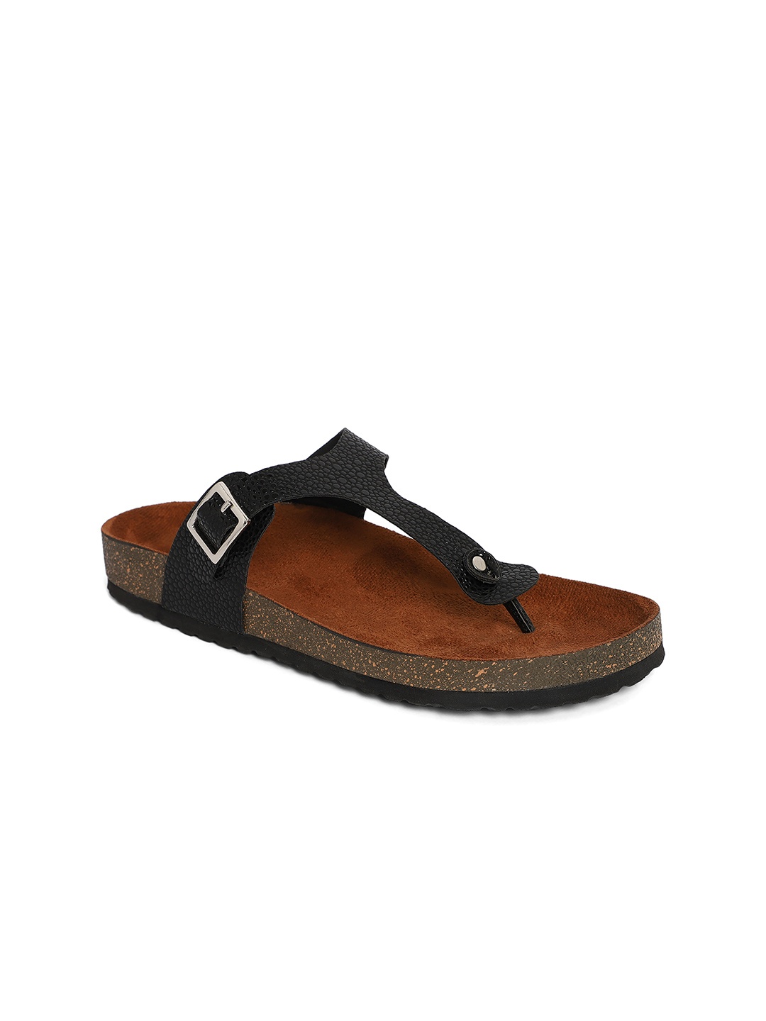 

DressBerry Women T-Strap Flats, Black