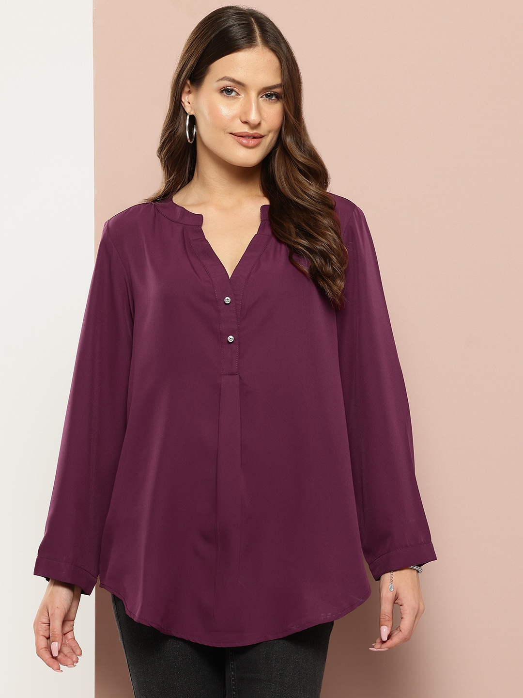 

Qurvii Comfort Fit Casual Shirt, Burgundy