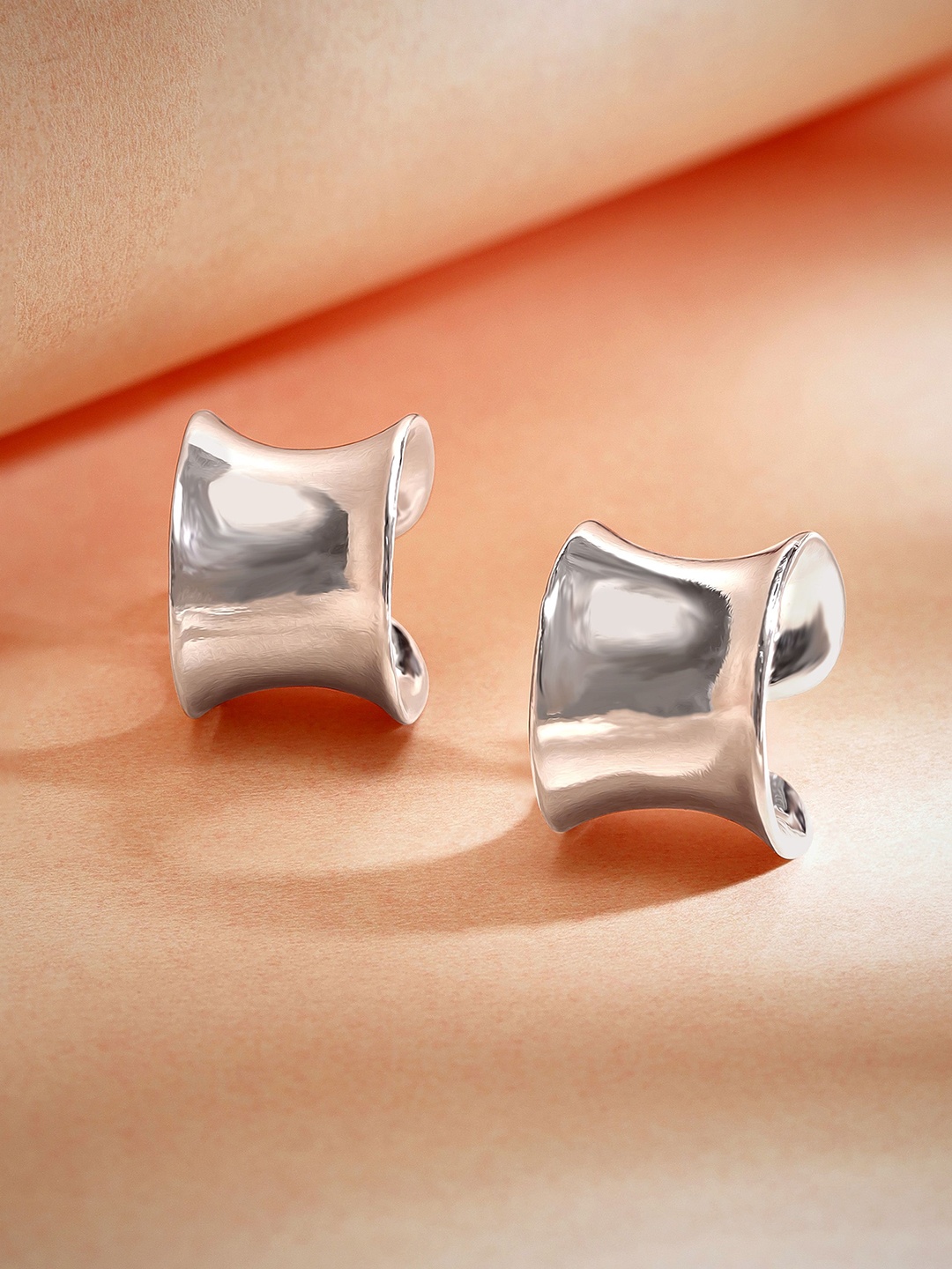 

Rubans Silver-Plated Bold Sculptural Curved Hoop Earrings