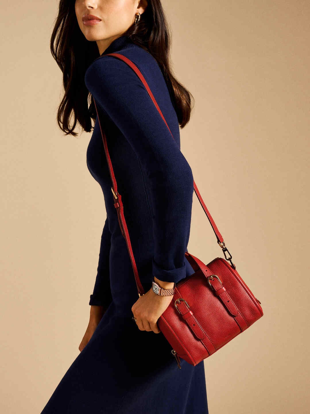 

Fossil Leather Swagger Handheld Bag, Red