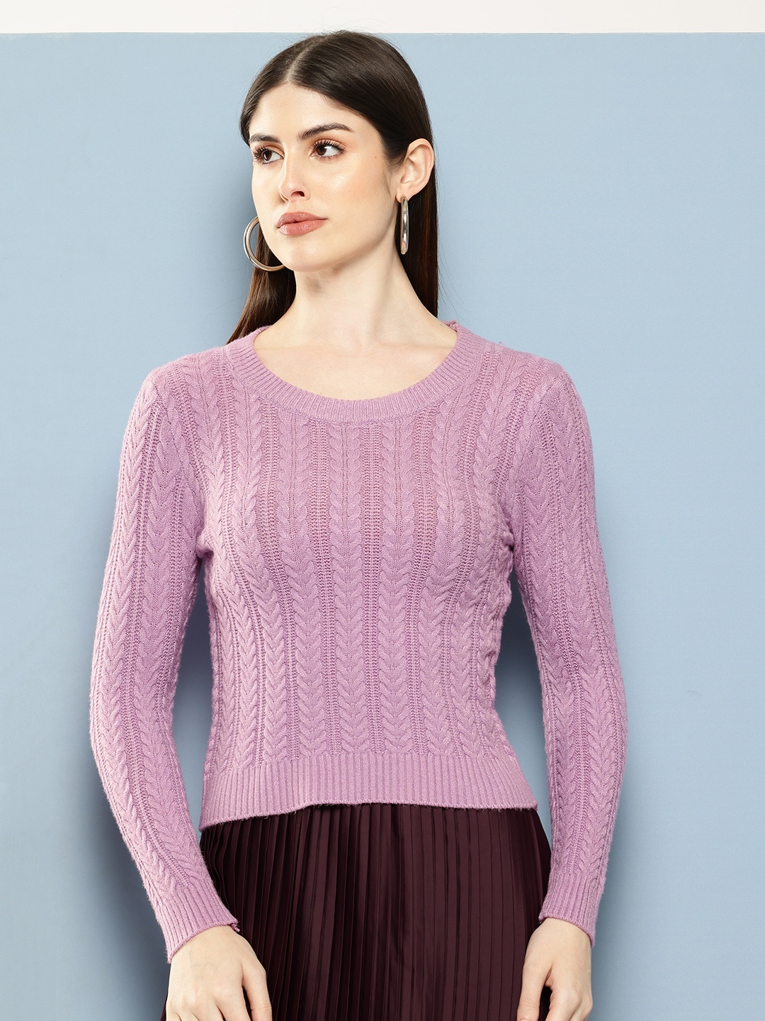 

Chemistry Woollen Longline Pullover, Mauve