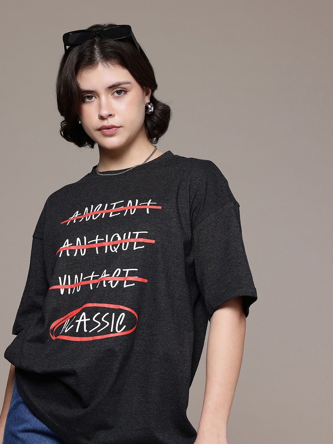 

The Roadster Life Co. Relaxed Fit Typography Printed T-shirt, Black