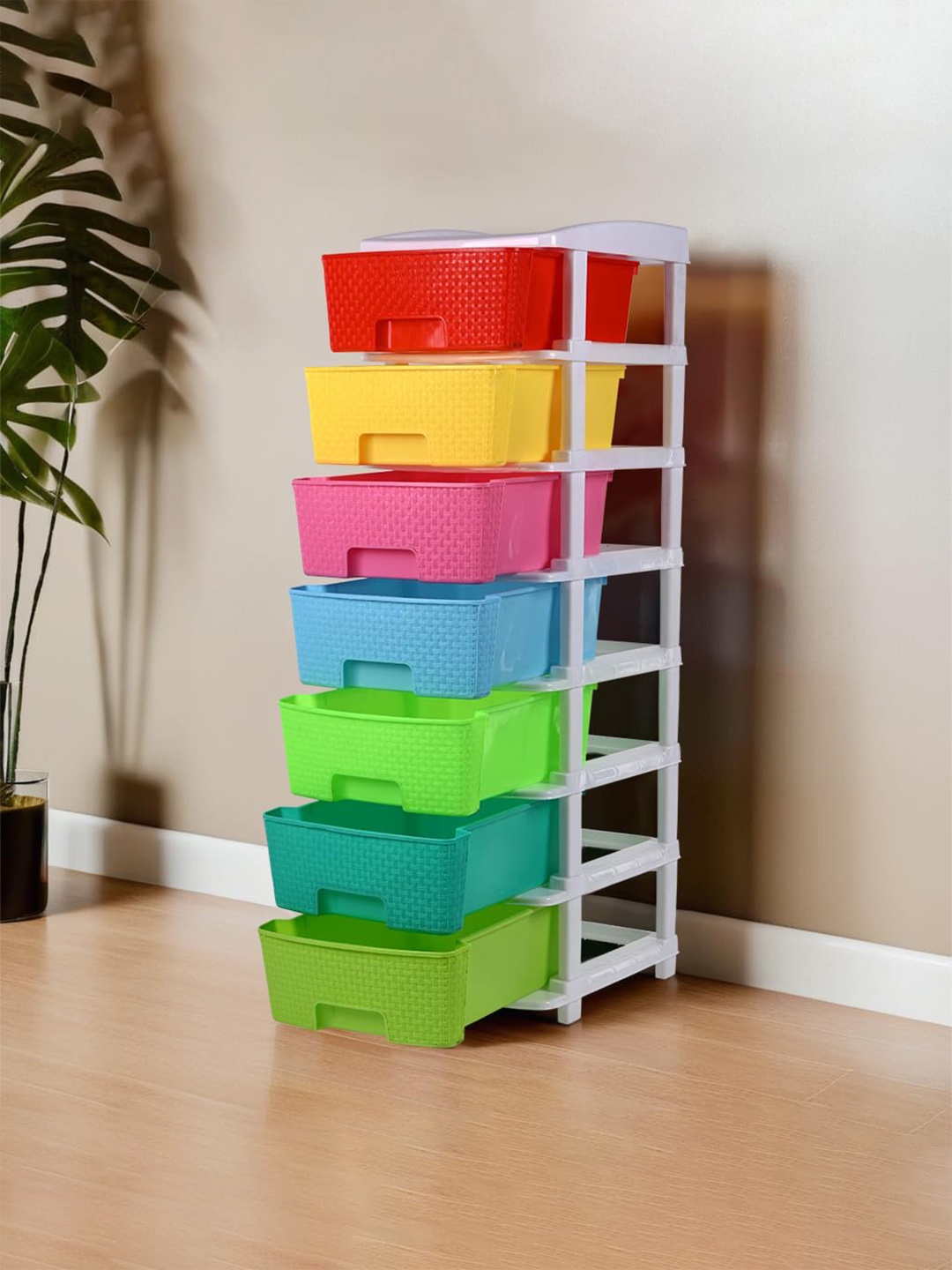 

Kuber Industries Green & Pink 7-Tier Multipurpose Drawer Organiser