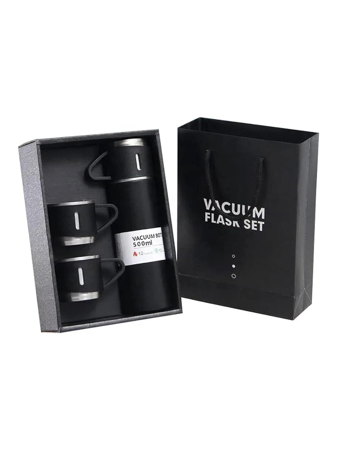 

PRISHA INDIA CRAFT Black Single Stainless Steel Water Bottle 500 ml