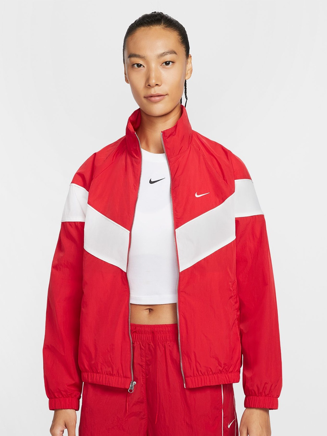 

Nike Windrunner Women's Loose UV Woven Full-Zip Jacket, Red