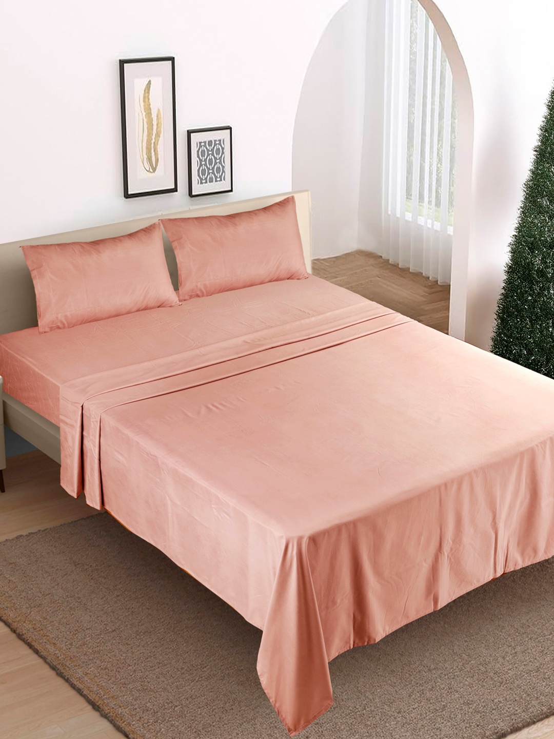 

Modern Threads Rose Solid Microfiber 4 Piece Queen Size Bedsheet Set