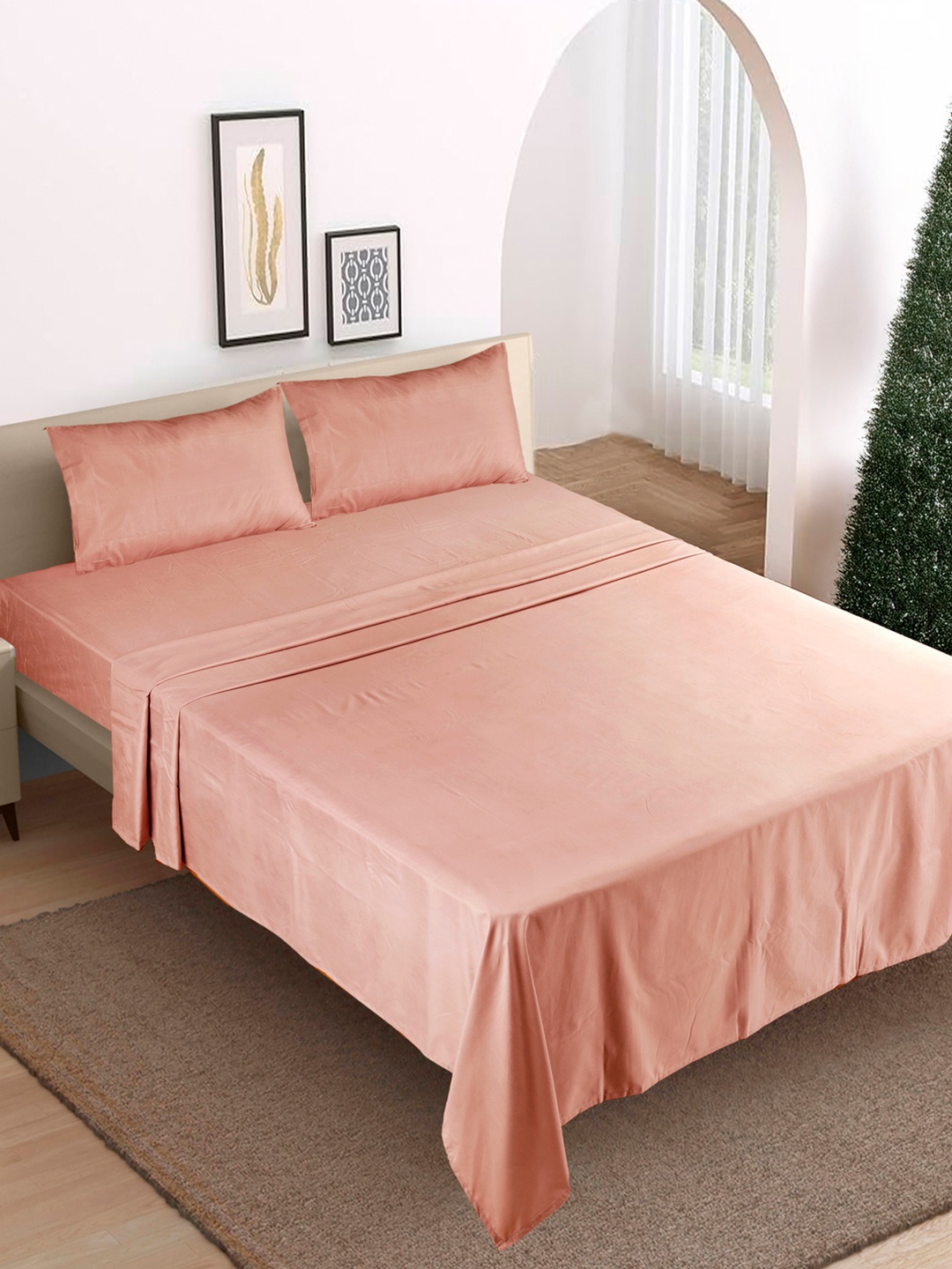 

Modern Threads Rose Solid Microfiber 4 Piece King Size Bedsheet Set