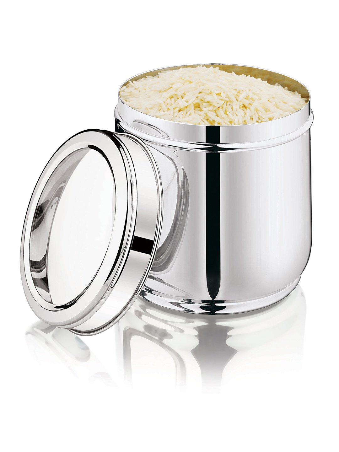 

MUKTI Silver-Toned Stainless Steel Dishwasher Safe Canister Container 450ml