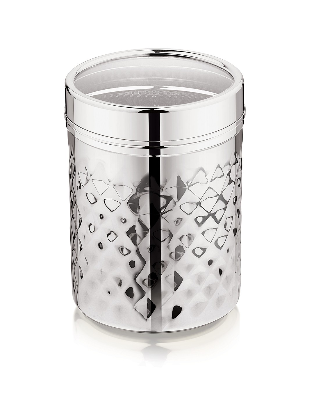 

MUKTI Silver-Toned Stainless Steel Dishwasher Safe Canister Container 1.75L