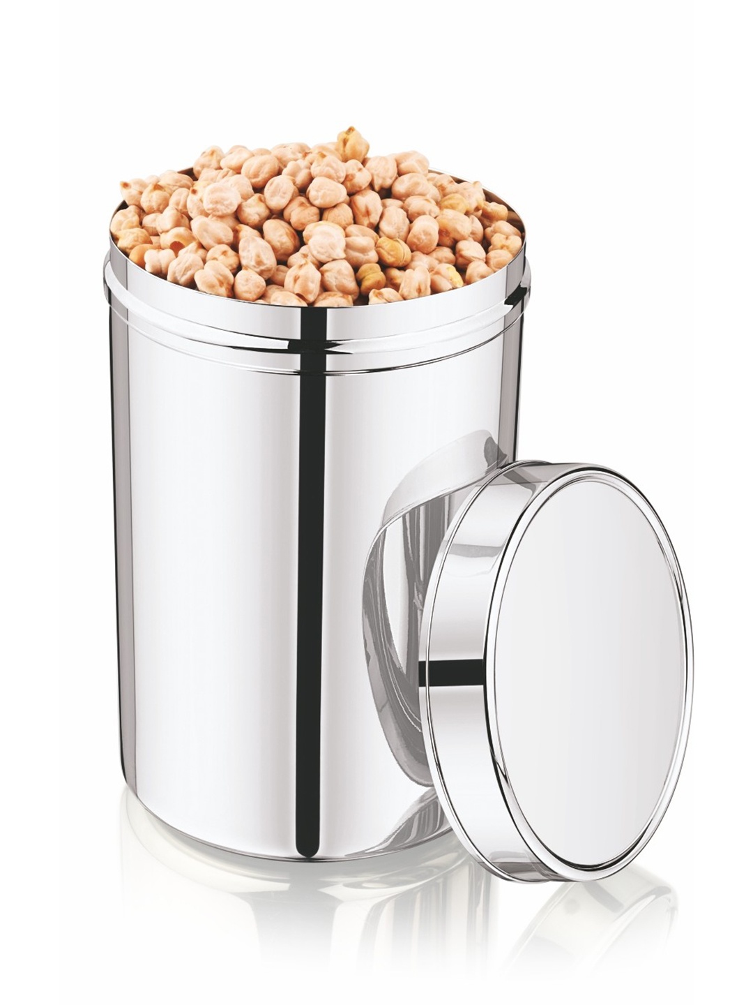 

MUKTI Silver-Toned Stainless Steel Dishwasher Safe Canister Container 2L