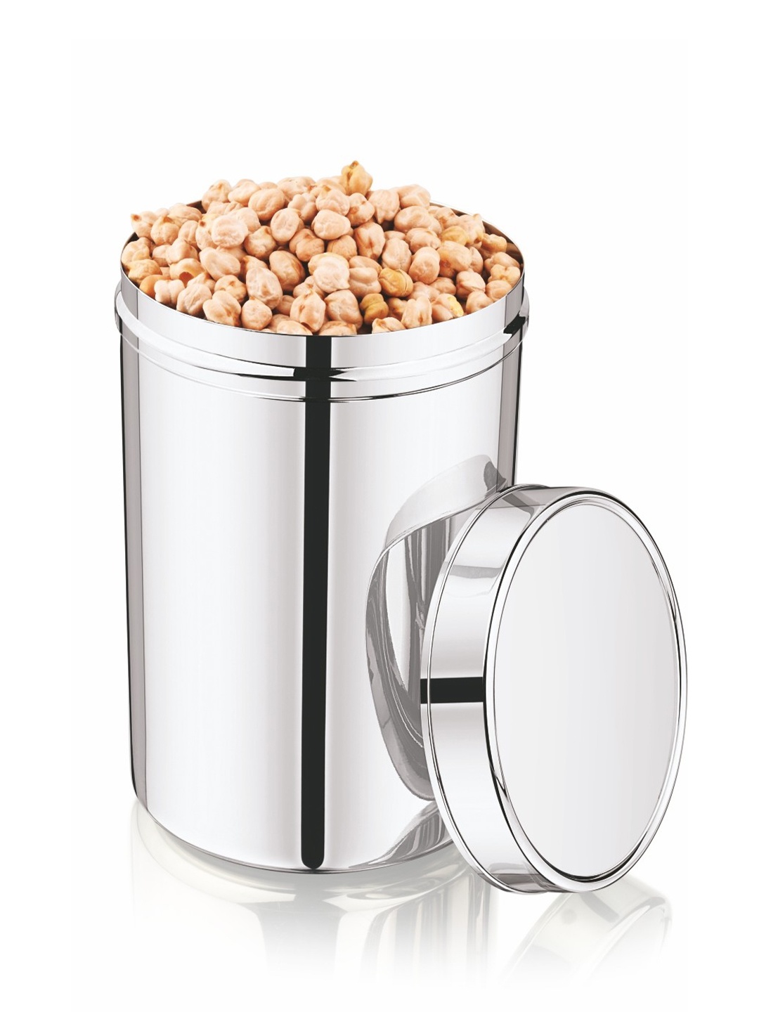 

MUKTI Silver-Toned Stainless Steel Dishwasher Safe Canister Container 900ml