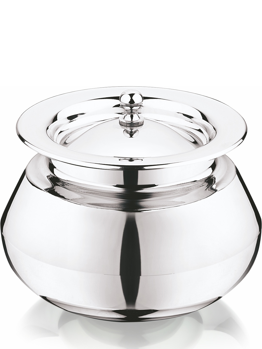 

MUKTI Silver-Toned Dishwasher Safe Stainless Steel Cooking Handi 3.5 L